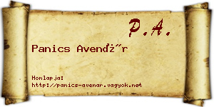 Panics Avenár névjegykártya